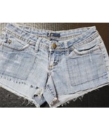 Z2 Jeans Blue Distressed Denim Cut Off Shorts Low Rise Light Wash Womens... - $11.24