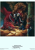 Jeff Easley SIGNED TSR AD&amp;D RPG Fantasy Art Print ~ Dragonlance Dragons of Flame - £50.30 GBP