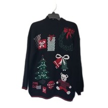 Nut Cracker Christmas Pullover Knit Mock Neck Sweater ~ Sz M ~ Black - £25.17 GBP