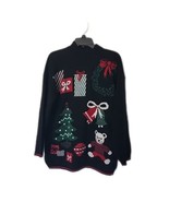 Nut Cracker Christmas Pullover Knit Mock Neck Sweater ~ Sz M ~ Black - £25.07 GBP