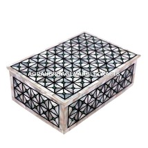 6&quot;x4&quot;x2&quot; Marble Jewelry Box Mother of Pearl Inlay Precious Stone Gift De... - £223.07 GBP