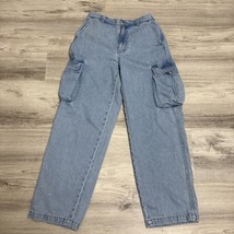 Madewell Jeans Womens 26 Blue Low Slung Cargo Wide Leg Stone Wash Grunge... - $34.54