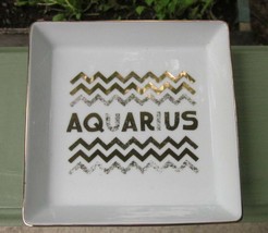 Aquarius Zodiac Sign Astrology Dish Trinket Or Display 5 ½&quot; Square By Pd - £13.75 GBP