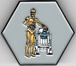 Star Wars A New Hope C-3PO and R2-D2 Droids Embossed Metal Enamel Pin NEW UNUSED - £7.51 GBP