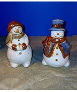 Cute Kitschy Vintage Snowman Salt &amp; Pepper Shakers - $14.84