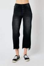 Judy Blue high rise cropped wide leg jean - plus in Black - size 14W - £35.76 GBP