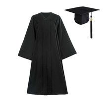 Graduation Gown Cap Matte Matching Tassel 2019 All Size Adult Black Unisex Set - £21.49 GBP