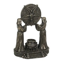 Sigil of Baphomet Ritual Altar Bronze Finish Backflow Incense Burner 7 Inches - £62.66 GBP