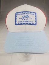  Southern Tide Skipjack Fly Patch Mesh Trucker Hat Cap SnapBack Red White Blue - £13.24 GBP