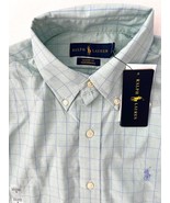 Polo Ralph Lauren Long Sleeve Button Shirt Light Green / Blue ( S )  - £91.76 GBP