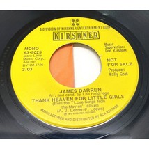 James Darren Thank Heaven For Little Girls / Brian&#39;s Song 45 Pop Promo Kirshner - £11.02 GBP