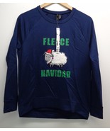 So It Is Sze Medium FLEECE NAVIDAD Navy Christmas Sweatshirt New Womens ... - £38.15 GBP