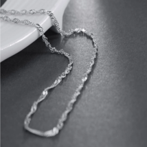 French 1mm Twisted Cable 20 Inch Chain Necklace Sterling Silver - £7.45 GBP
