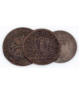 1791-1814 Suisse Cantons Pièce de Monnaie Lot (3pcs) 4 Kreuzer À 1 Batze... - $77.14