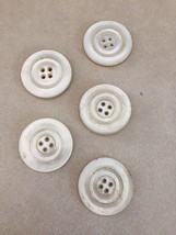 Lot of 5 Vtg Antique Round Mother of Pearl Four Hole Sweater Jacket Butt... - $19.99
