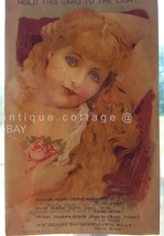 1890 antique DINGMAN SOAP victorian trade card ad HOLD TO LIGHT open eyes child - £33.63 GBP