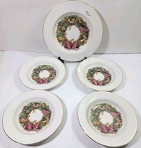 Disney Direct Xmas Wreath Serving Salad Pasta Bowl Set China Mickey Mouse Dumbo  - £59.92 GBP