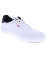 New Men Levi&#39;s Carson Lace Up White/Navy/Red Casual Sneaker Shoe 10M - $516.48 MXN