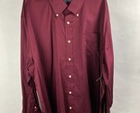 Knightsbridge Mens 4XL Long Sleeve Button Down Shirt, Solid Burgundy Win... - $24.95