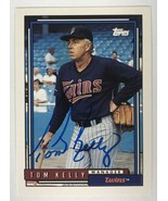 Tom Kelly Signed Autographed 1992 Topps Baseball Card - Minnesota Twins - £11.79 GBP