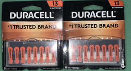 2PC Duracell Size 13 Hearing Aid Batteries Zinc Air 1.45V DA13B24ZM Lot of 2 - $14.73