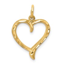 10K Gold Heart Charm Jewelry FindingKing 22mm x 13mm - £41.56 GBP