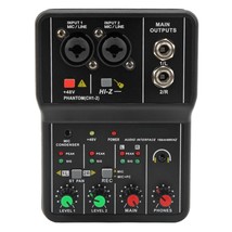 Mini Audio Mixer, 2 Channels Usb Portable Live Sound Card Sound Board Co... - £34.88 GBP