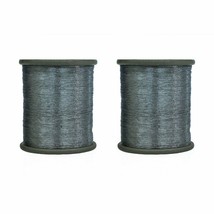 Metallic Zari Thread Embroidery For Sewing and Jewelry Making 0.1MM Gray 2Pcs - £5.89 GBP