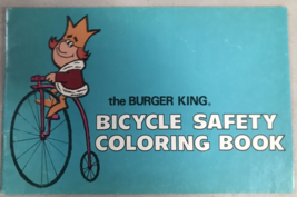 BURGER KING Bicycle Safety Coloring Book Uncolored 1970s Original - £7.10 GBP