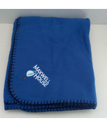 Maxwell house coffee promo blue fleece throw blanket with maxwell house ... - €25,79 EUR