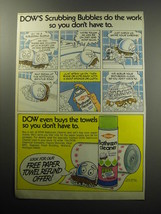 1973 Dow Bathroom Cleaner Ad - Dow&#39;s scrubbing bubbles do the work - £14.53 GBP