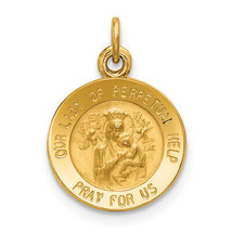 14k Our Lady of Perpetual Help Medal Charm XR642 - £160.23 GBP