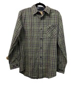 Telluride Clothing Company Mens Small Shirt Flannel Blue Green Plaid Lon... - $92.52 MXN