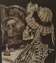 Halloween Postcard Ullman Fantasy Skeleton Lady Dressing Mirror 1909 Series 2547 - £101.37 GBP