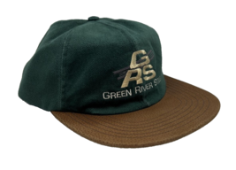 Vintage Green River Steel Hat Cap Park Avenue Made in USA Green with Brown Bill - £15.57 GBP