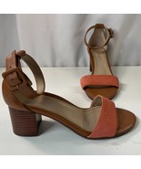 Vionic Rosie Nat Heels Womens 7.5 Sandals Brown Coral Pink Shoe Adjustab... - €25,64 EUR