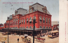 Chicago Il~Union Railroad STATION-CANAL &amp; Adam STREETS~1910 Postcard - £8.63 GBP