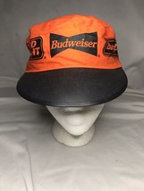 Vintage Halloween Budweiser Bud Thirsty Hat Orange Stretchable Adcap Line - $19.80