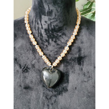 Women&#39;s Custom Chunky Black Heart Fashion Pendant Necklace - $22.77