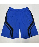 Nike Men&#39;s Blue Drawstring Basketball Shorts Size Large Dri Fit Baggy at... - $13.93
