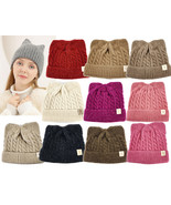 Hatzzi - Cable Knit Ear Shape Winter Beanie - $24.81 CAD