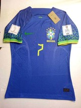 Lucas Paqueta Brazil 2022 World Cup Qatar Match Slim Fit Blue Away Soccer Jersey - $80.00