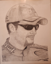 Dale Earnhardt Jr. 16&quot; x 20&quot; Sketch by Jim Montgomery 2002 In Protective Plastic - £23.46 GBP
