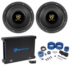 (2) Rockville W65K9D2 6.5" 1000 Watt Car Audio Subwoofers+Mono Amplifier+Amp Kit - £334.19 GBP