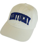 Kentucky Buckle Back Adjustable Cotton Baseball Cap (White/Royal Script) - $19.95