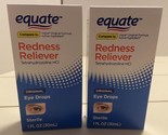 2 Equate Redness Reliever Eye Drops Sterile 1 fl oz each Bottle 104109 - $10.85