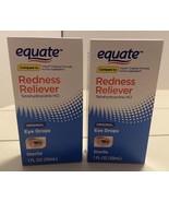 2 Equate Redness Reliever Eye Drops Sterile 1 fl oz each Bottle 104109 - £8.59 GBP
