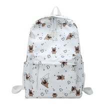 Preppy Style Women&#39;s Backpack 2022 Trend Butterfly Feather Dog Printing School B - £18.66 GBP