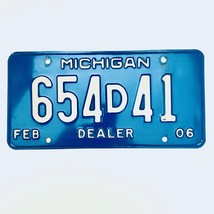 2006 United States Michigan Base Dealer License Plate 654D41 - £13.25 GBP