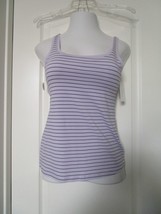 Understated cotton Tank Size Large Style 815362 Lavender striped (553) - £17.86 GBP